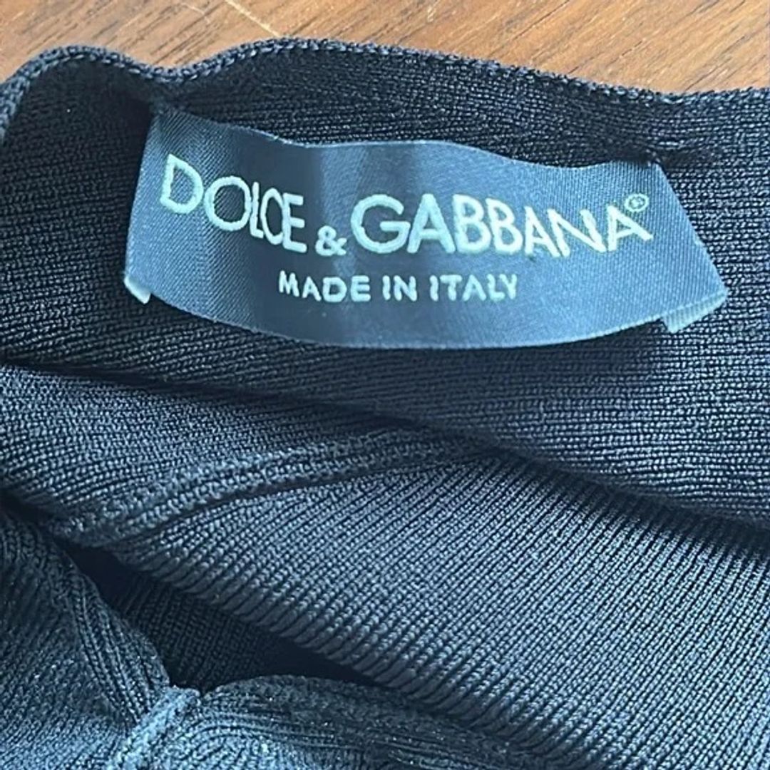 Dolce & Gabbana Black Double V-Neck Viscose Top