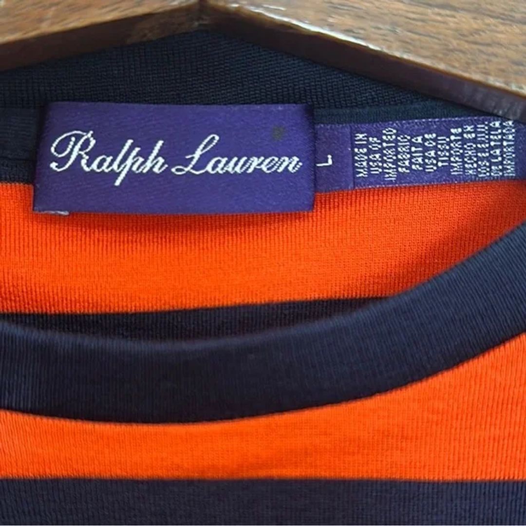 Ralph Lauren Purple Label Orange and Blue Short Sleeve Tee