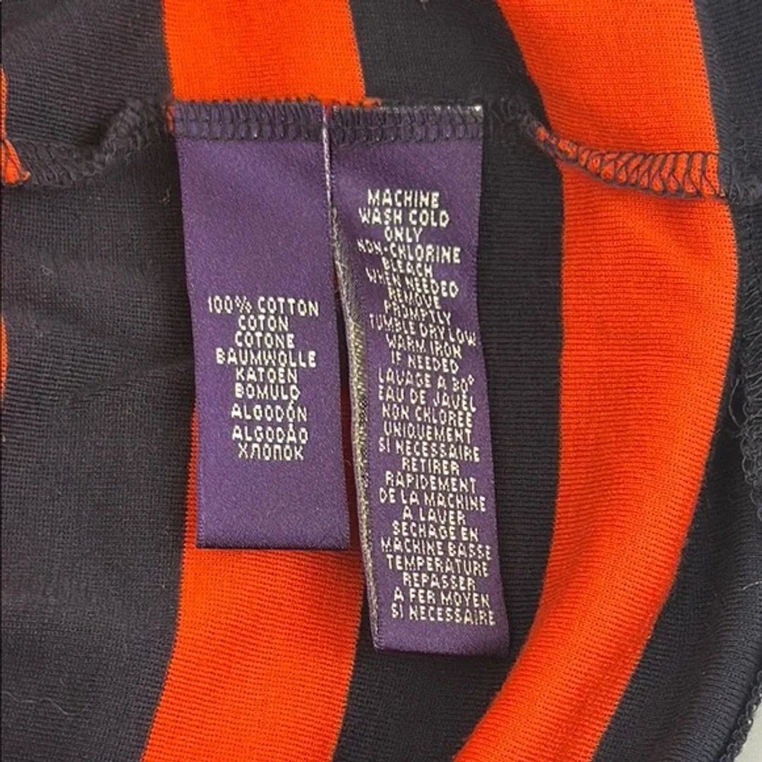 Ralph Lauren Purple Label Orange and Blue Short Sleeve Tee
