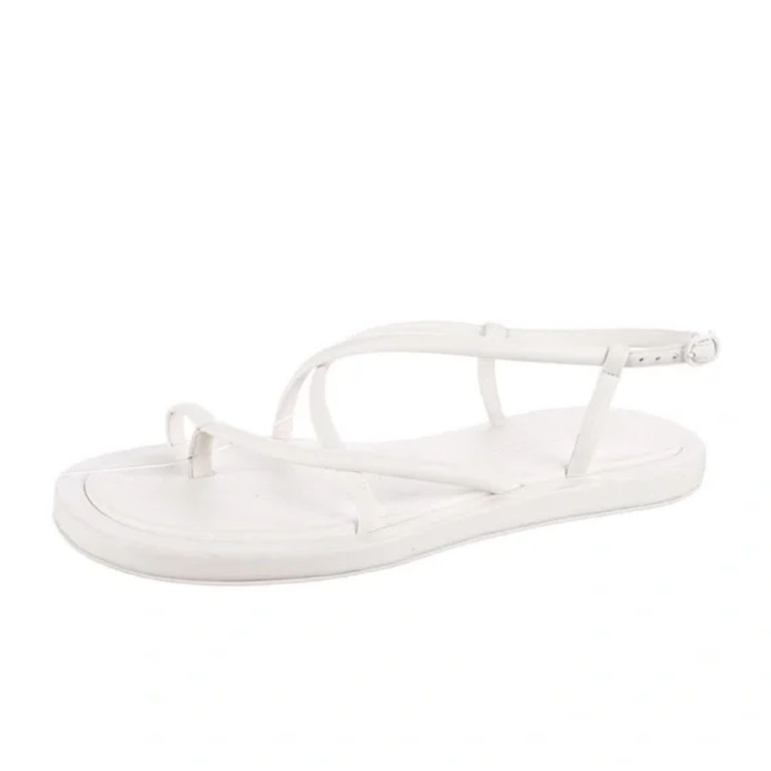 Alexander McQueen Leather Gladiator White Sandals