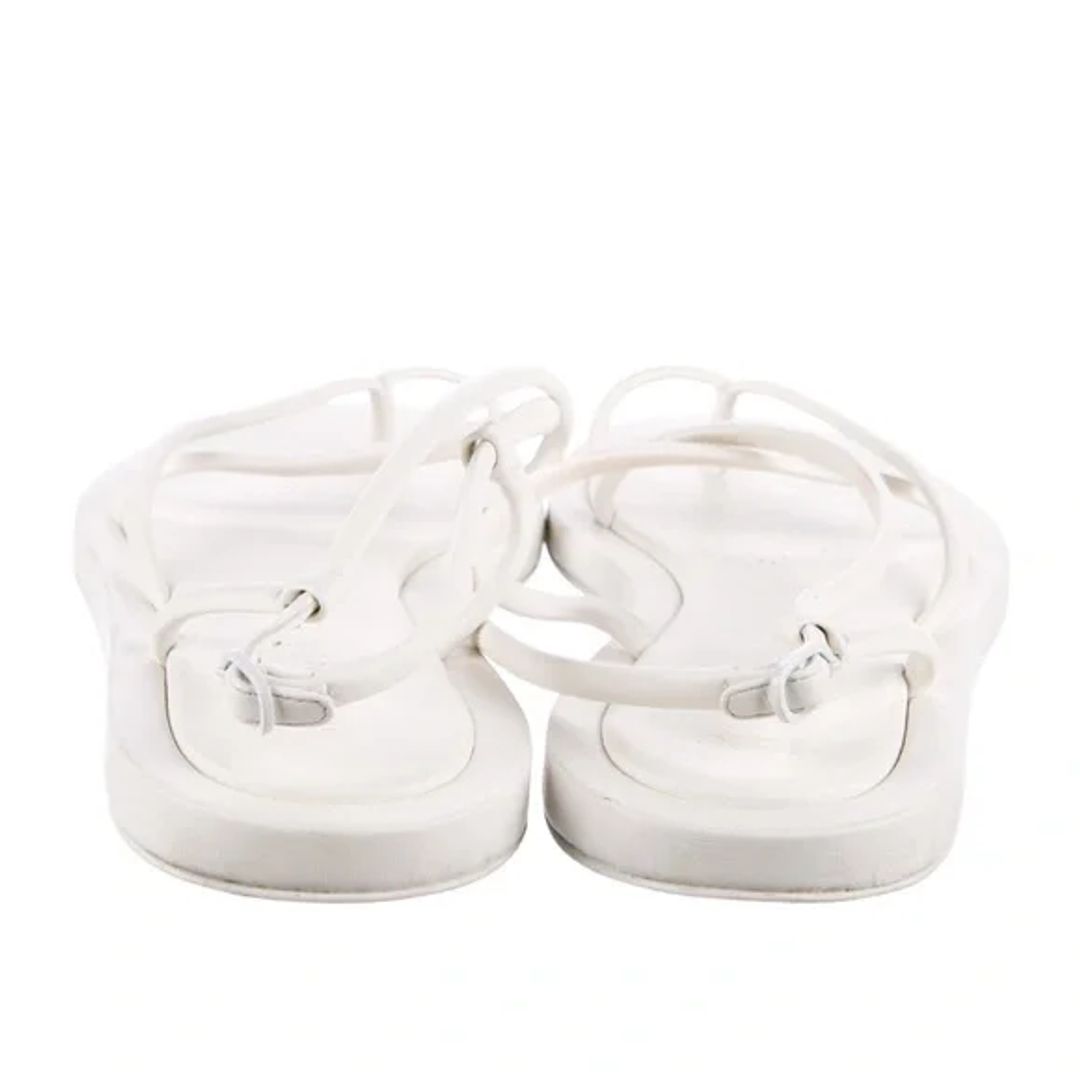 Alexander McQueen Leather Gladiator White Sandals