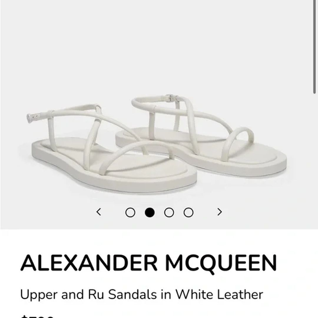 Alexander McQueen Leather Gladiator White Sandals