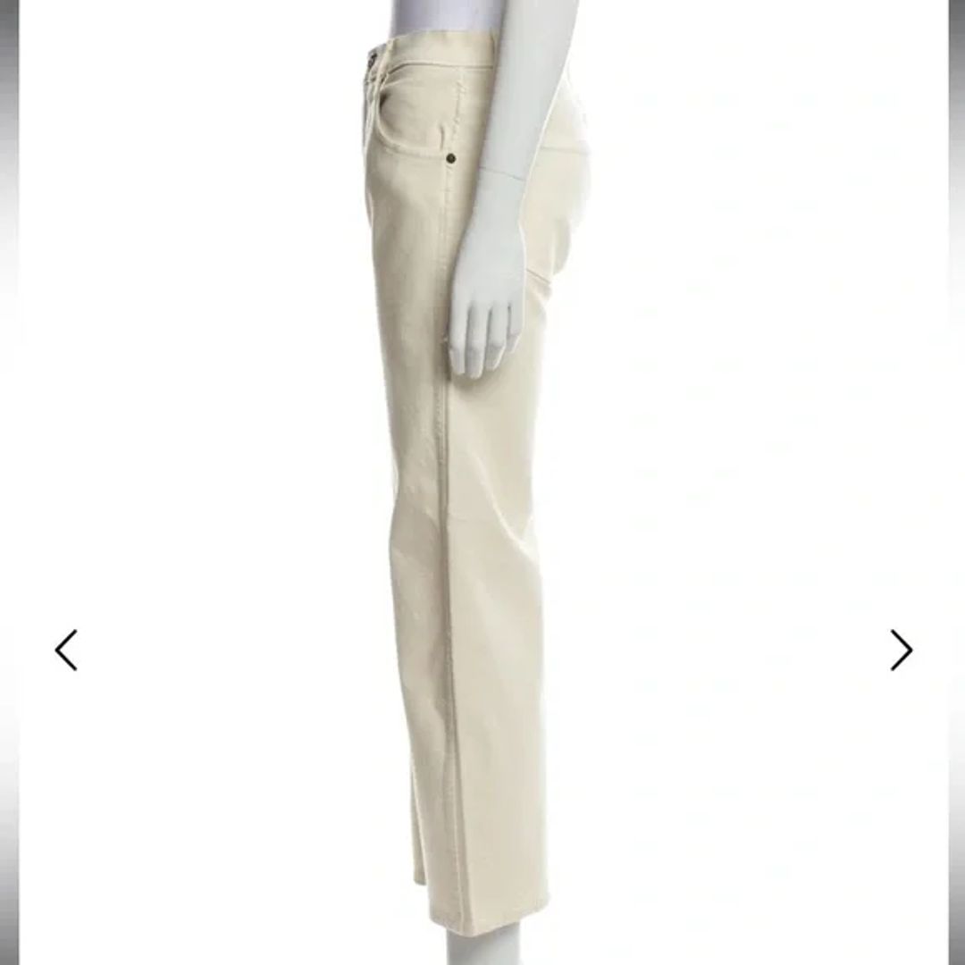 Khaite Cream Mid-Rise Cropped Jeans