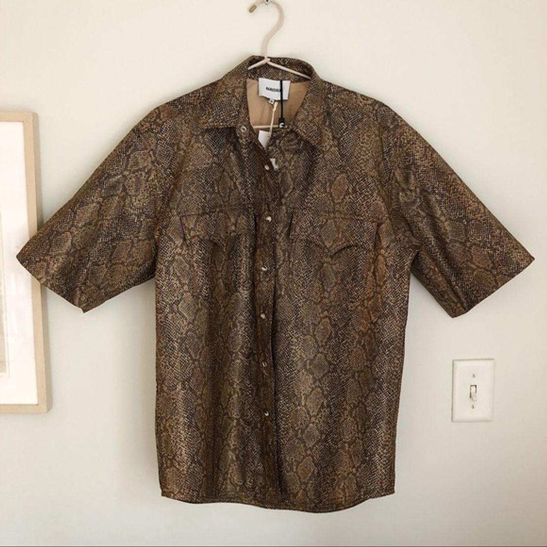 NWT Nanushka Seymour Oversized Snake Print Shirt - Made in Hungary