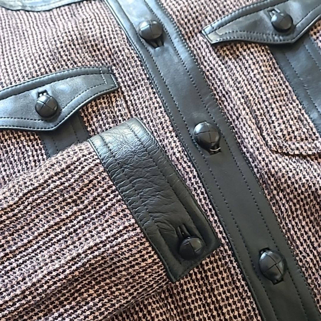 Isabel Marant Pink Tweed Black Leather Trim Jacket