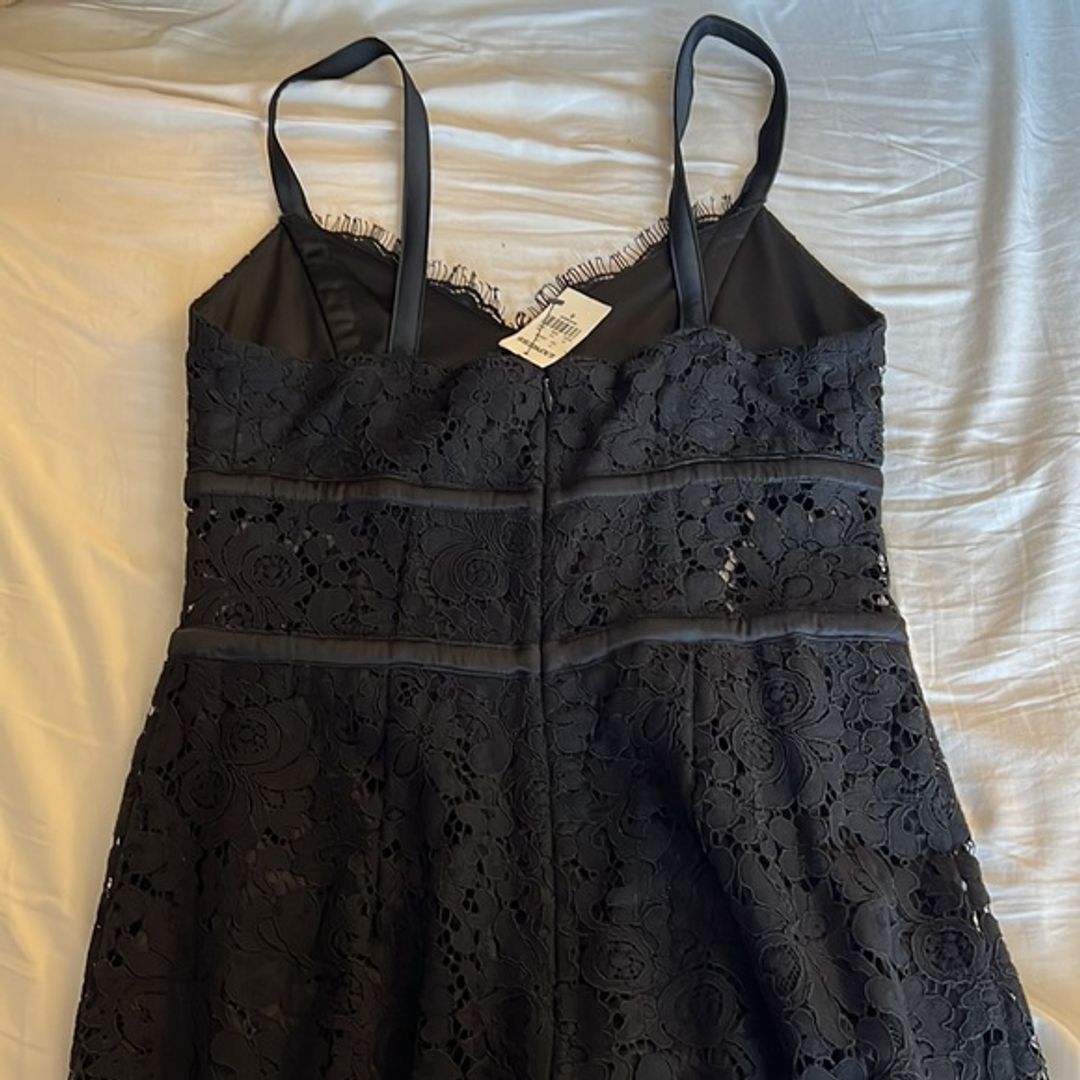 NWT Express Black Lace Bustier Corset Paneled Bodycon Pencil Dress 6