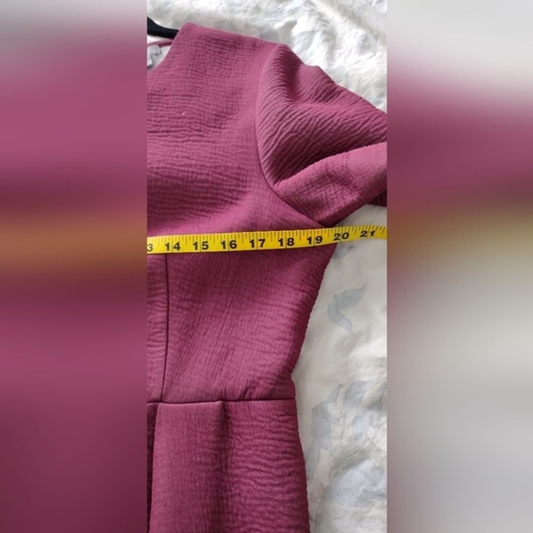 COS Plum Fit and Flare Dress