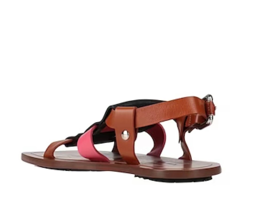 Plan C Color-block Leather Sandals