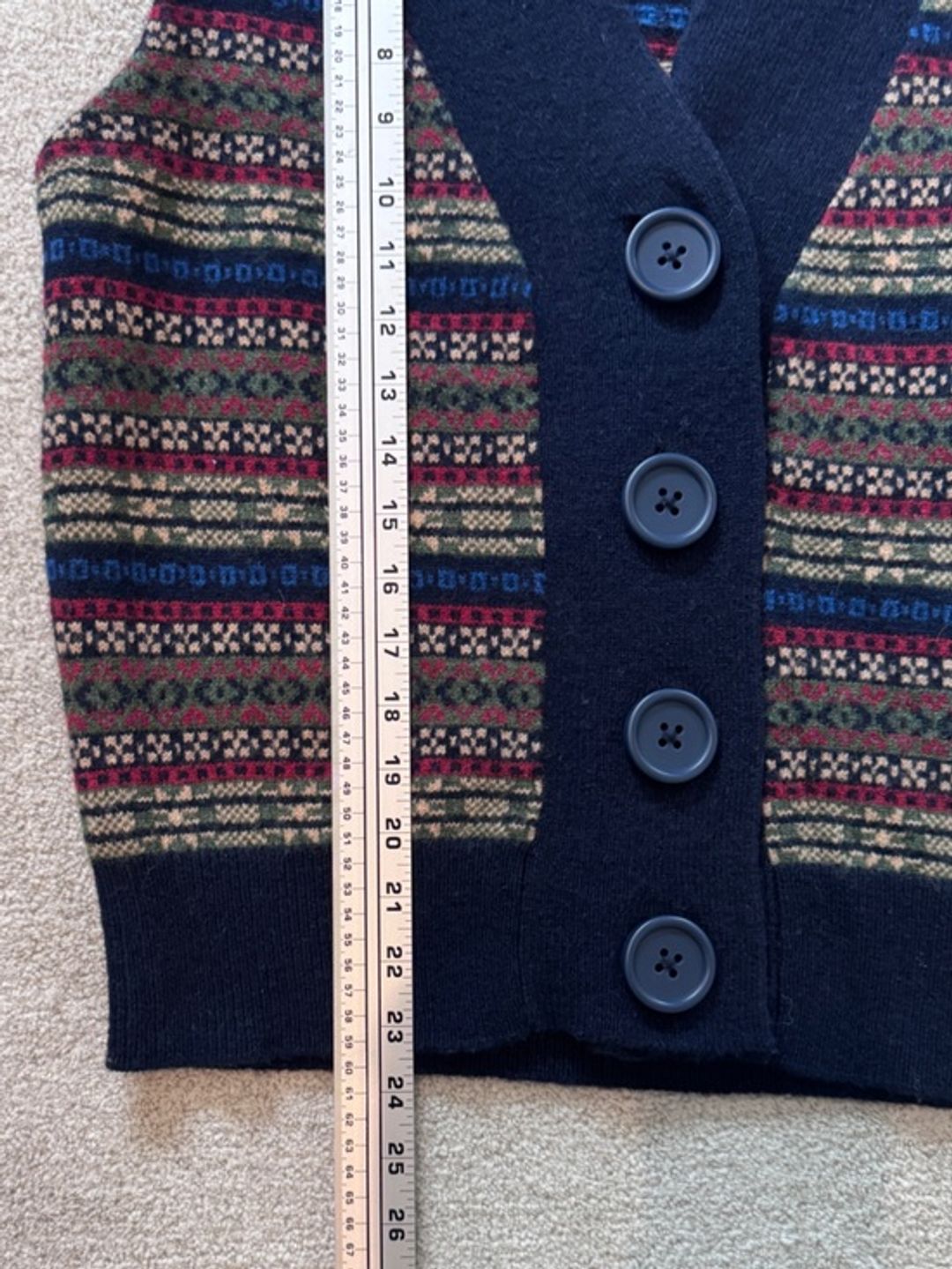 Zara Jacquard Knit Wool Vest