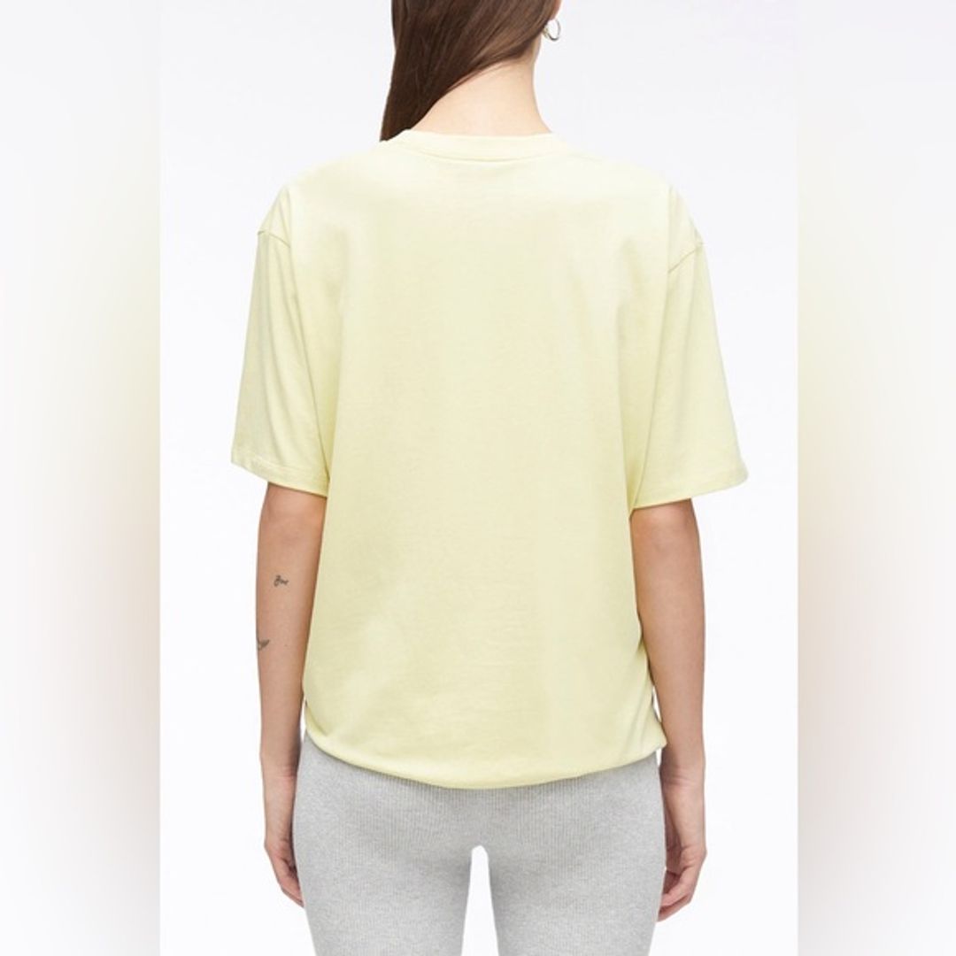 3.1 Phillip Lim Pale Yellow Short Sleeve Knot Front Tee