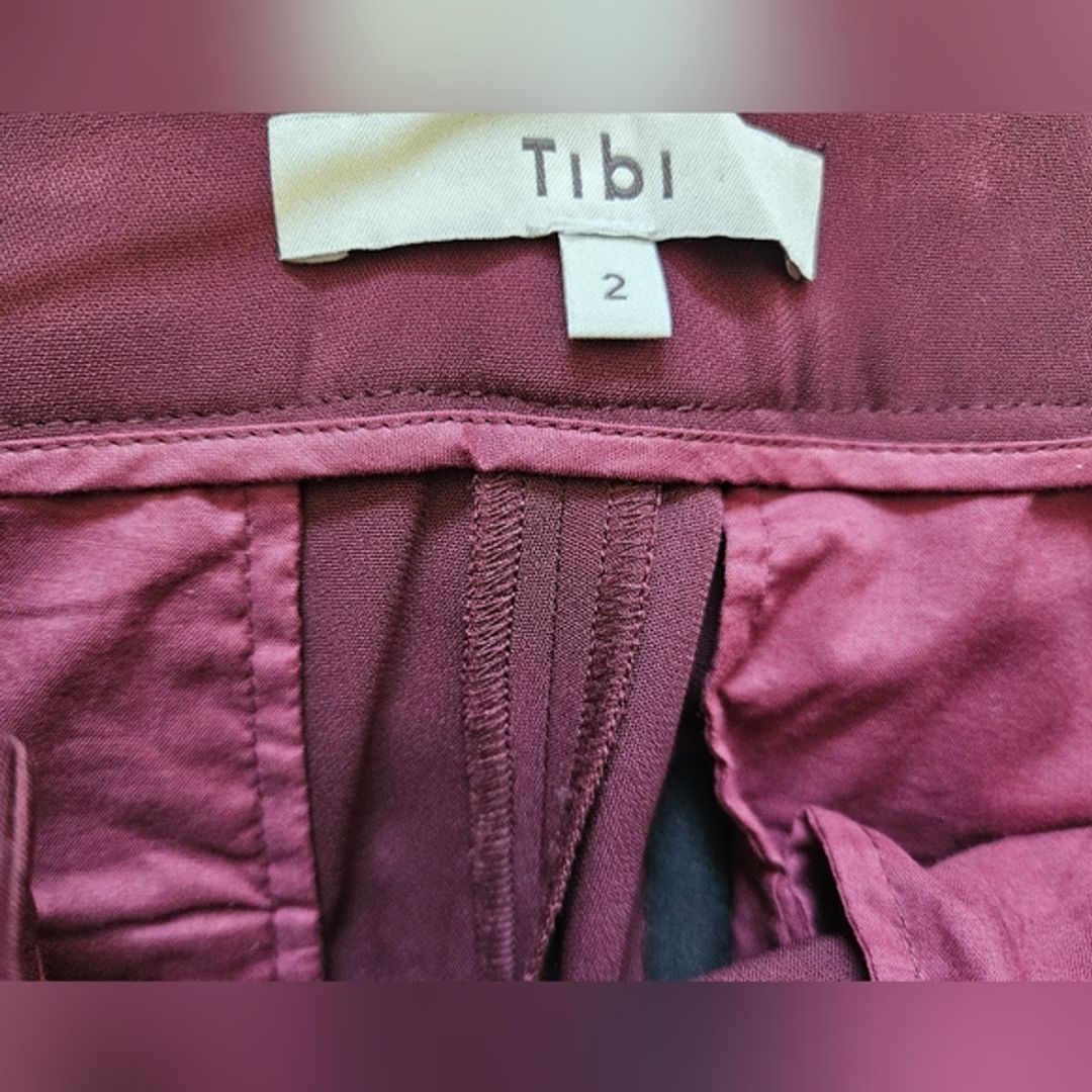 Tibi BEATLE Stretch Crepe Straight Leg Pants in Good Condition