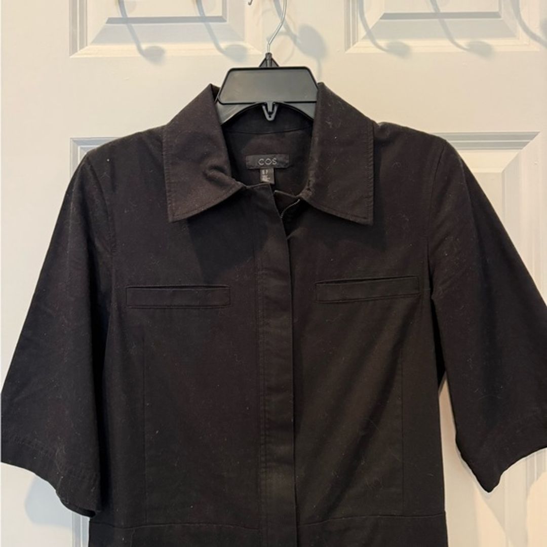 COS Cotton Twill Denim Romper Black