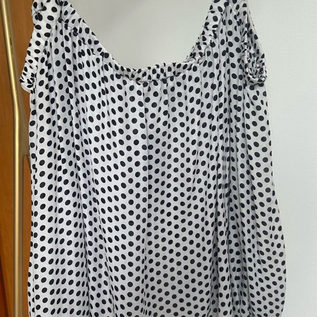 NWT Milly Jillian Black and White Polka Dot Off-Shoulder Blouse