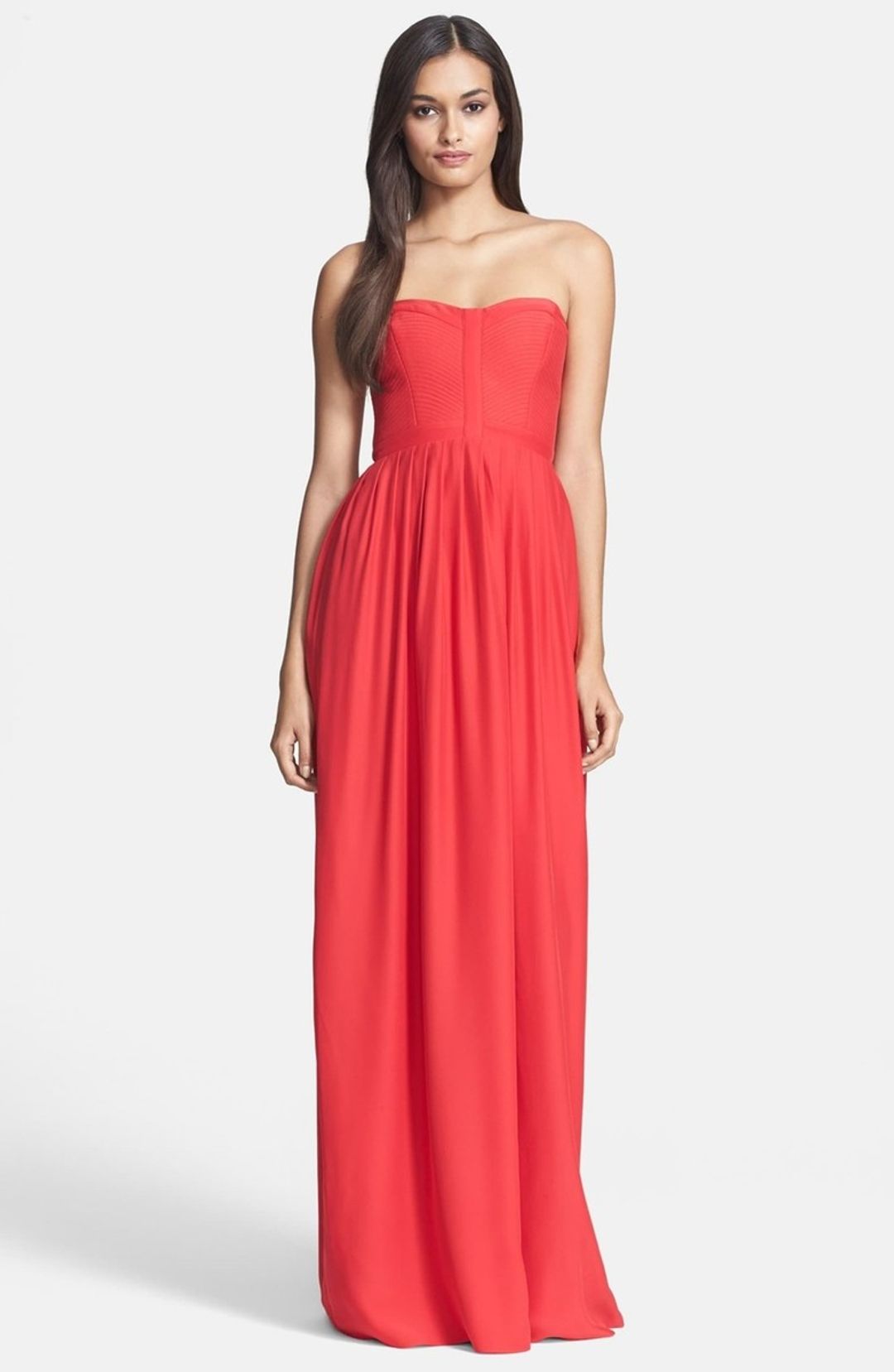 Parker Bayou Strapless Silk Maxi Dress