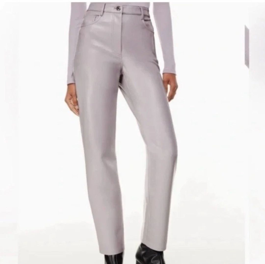 Aritzia Wilfred The Melina™ Leather Pants Morado Grey size 14