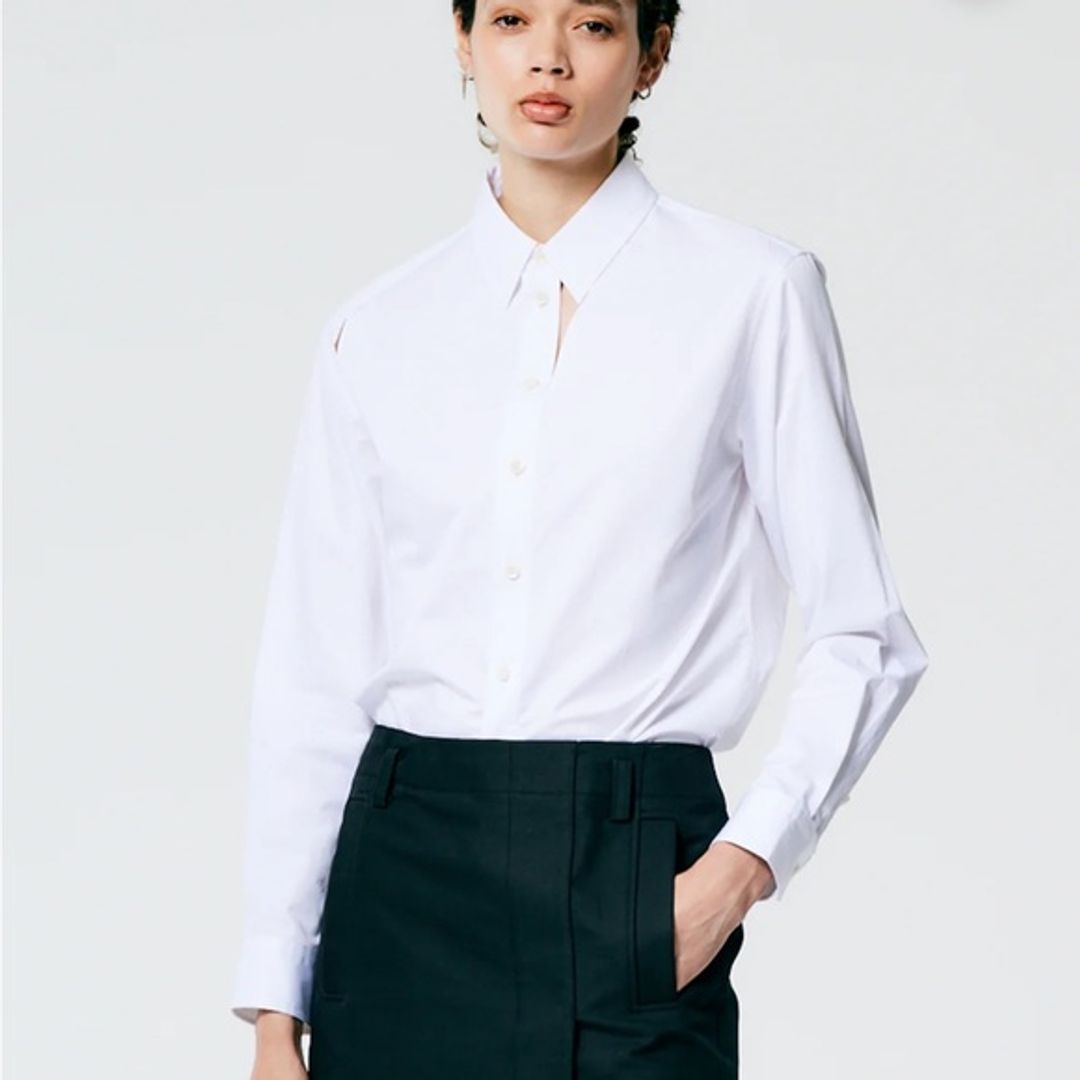 NWT Tibi Eco Poplin Cut Out Charlie Shirt
