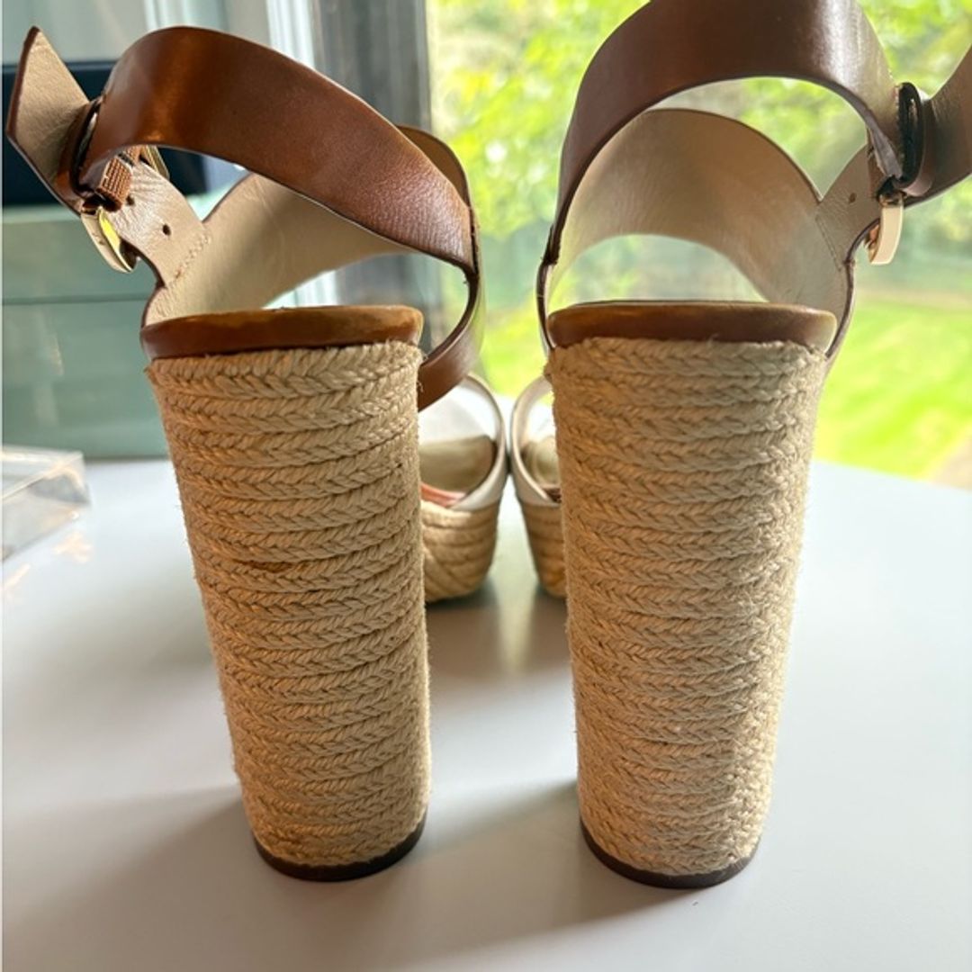 Michael Kors Runway Collection Camel and White Platform Sandals