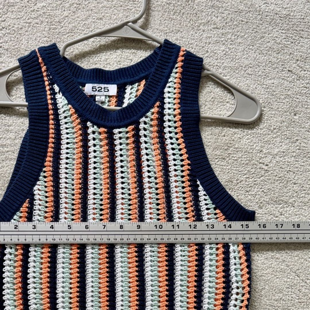 525 America Striped Tank Crochet Sweater