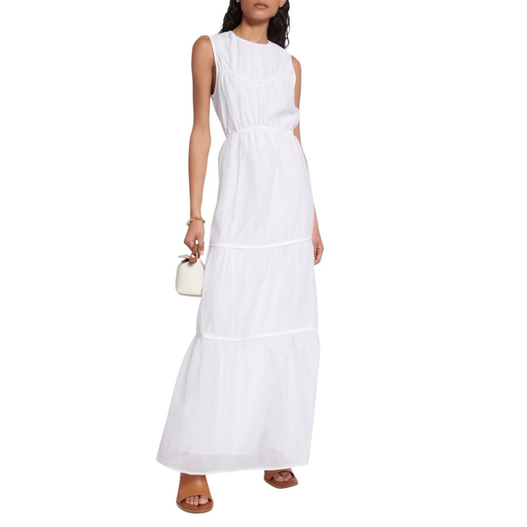 SIR The Label Emme Tiered White Sleeveless Maxi Dress - Size 2 - Worn Once