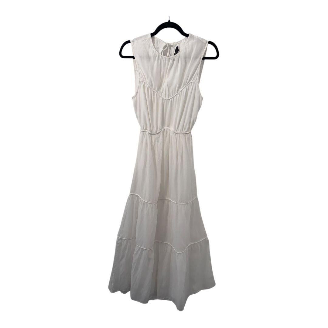 SIR The Label Emme Tiered White Sleeveless Maxi Dress