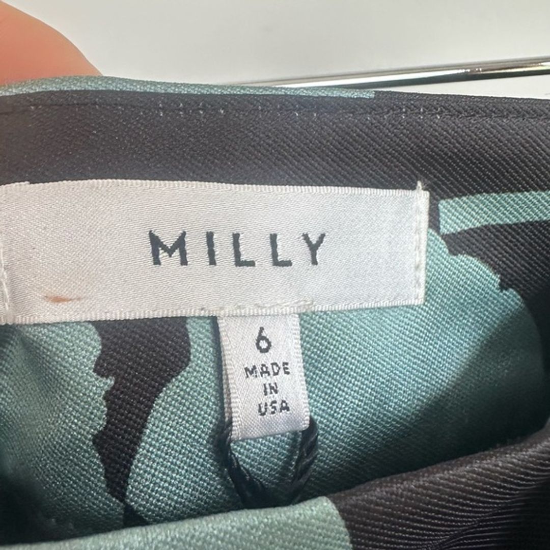 NWT Milly Agata Black and Teal Floral Skater Skirt