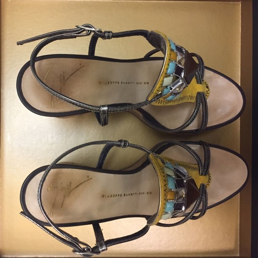 Giuseppe Zanotti Plott 110 Camoscio Sandal in Ocra 36.5 (6.5 US)