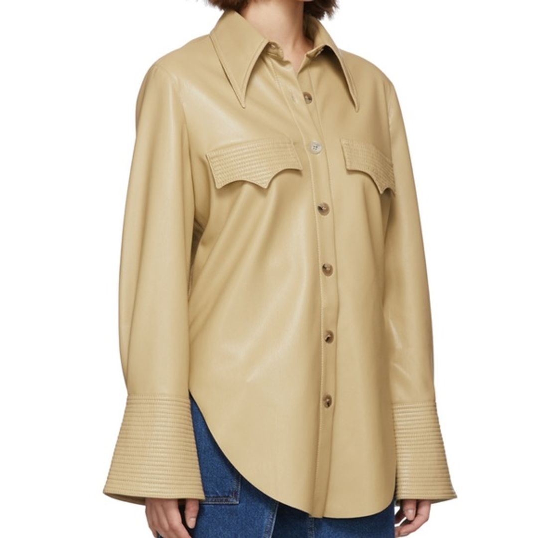 Nanushka Authentic Vegan Leather Elpi Shirt  Size M, US