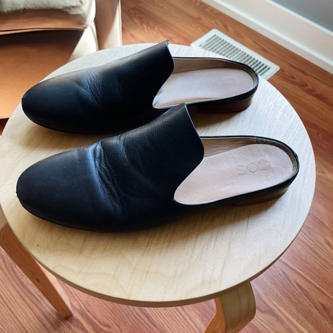 COS Black Leather Loafers