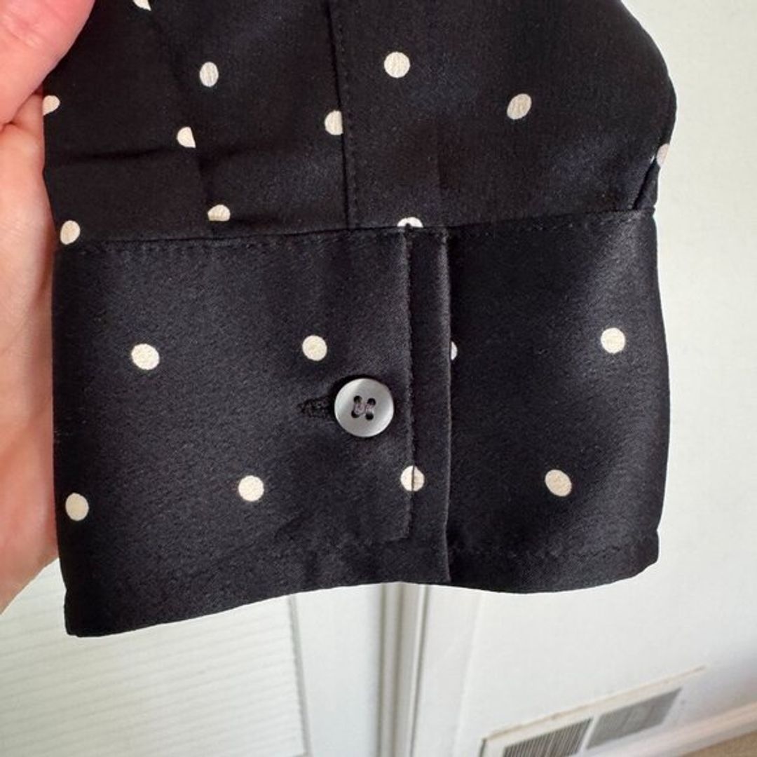 Gap Women's Boyfriend Button-up Satin Polka Dot Shirt