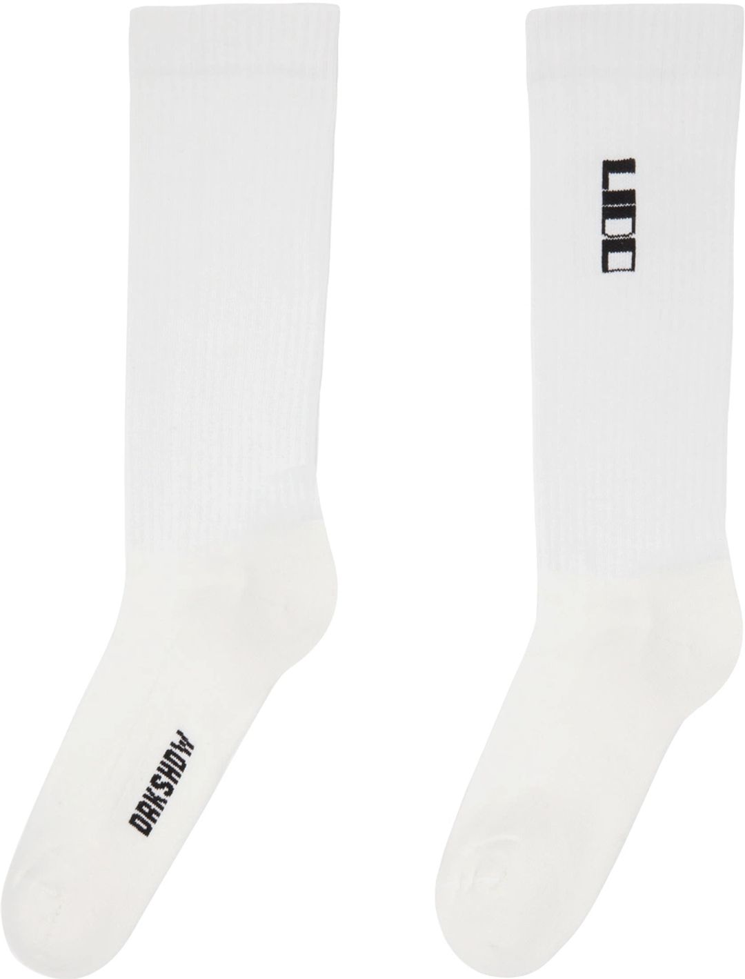 Rick Owens DRKSHDW White 'Lido' Socks