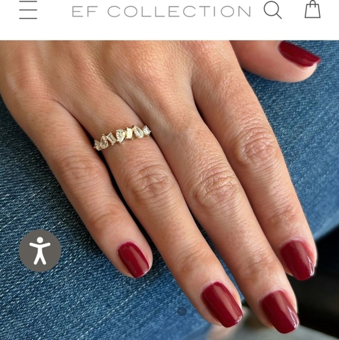 EF Collection White Gold Multifaceted Diamond Ring - Size 5 (One Size)