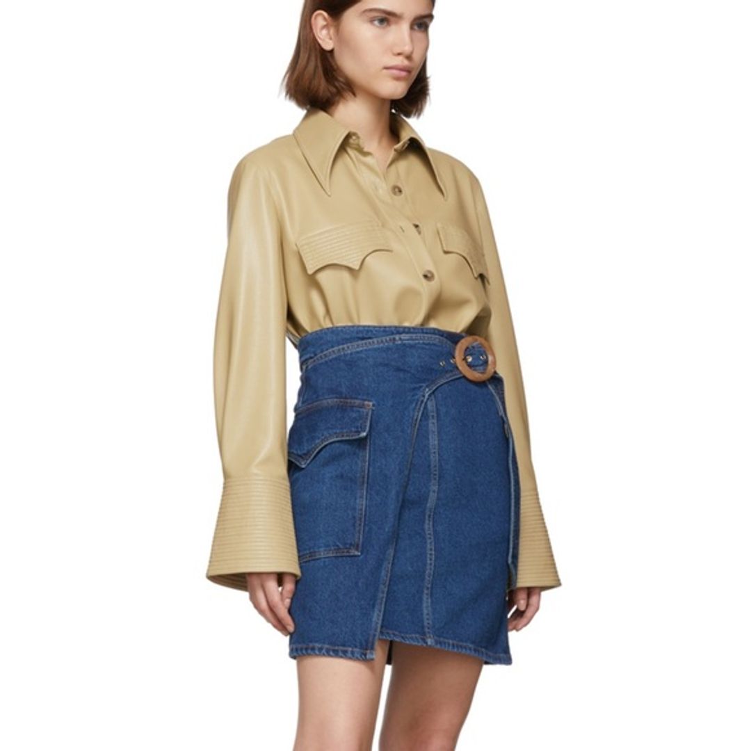 Nanushka Authentic Vegan Leather Elpi Shirt  Size M, US