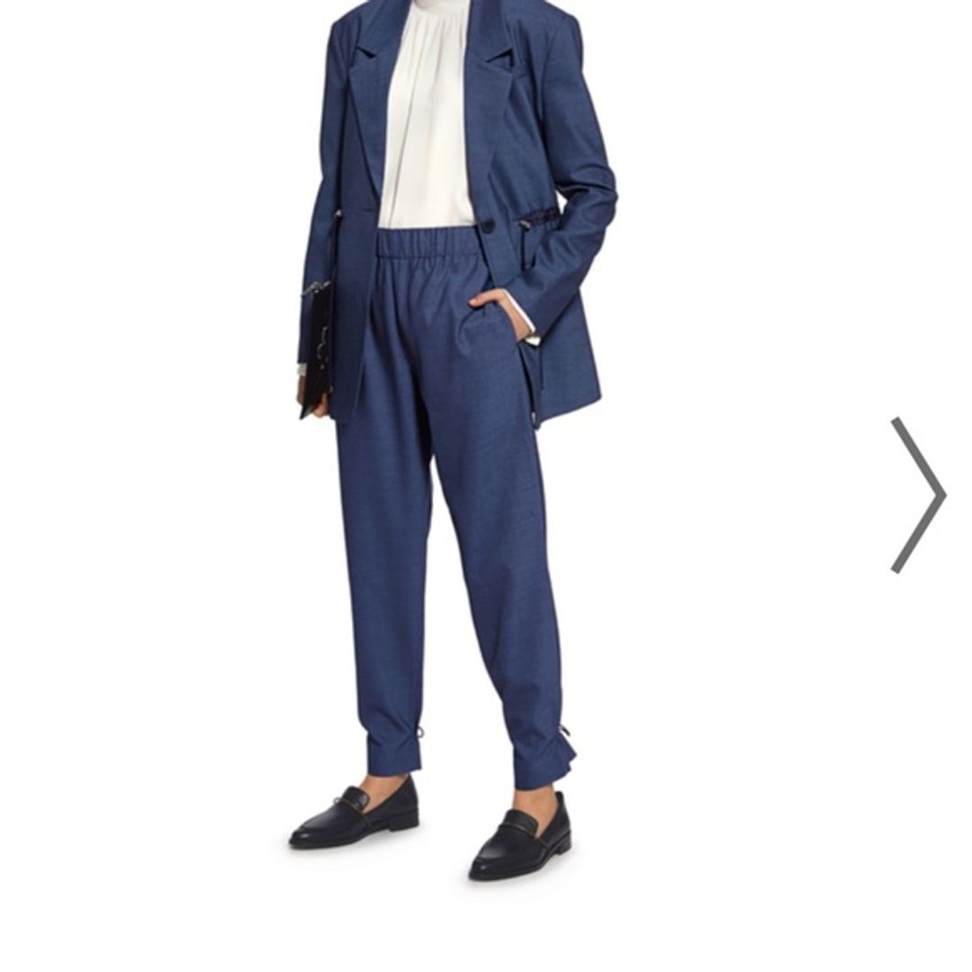 Tibi Buff Tan Tropical Wool Pull On Pant