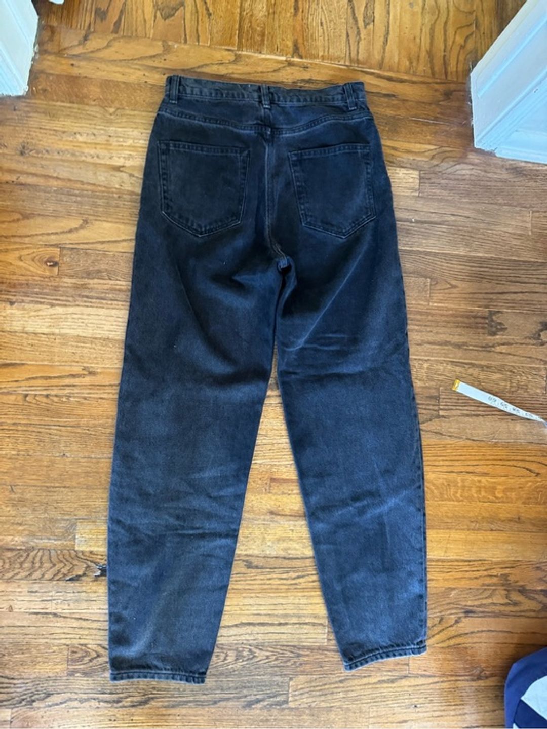 Reformation Kris Relaxed Jean Black Washed Front Seam Jeans
