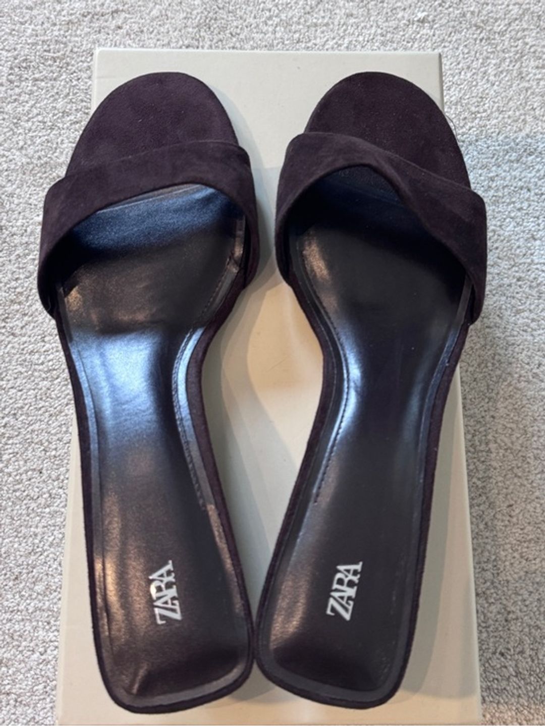 NWT Zara Wedge Sandal in Brown Suede
