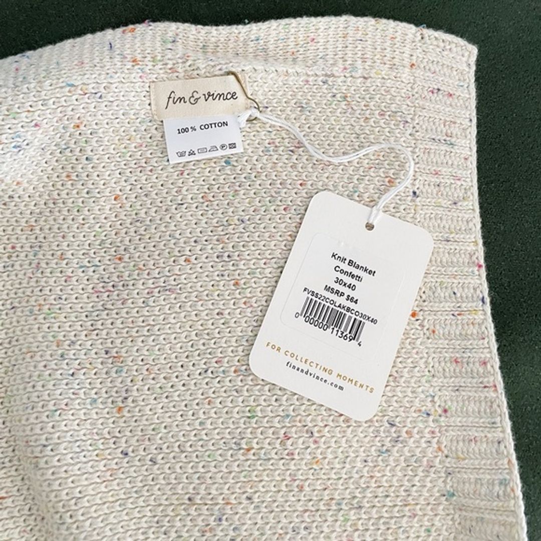 NWT Vince Fin & Vince Knit Blanket - Confetti