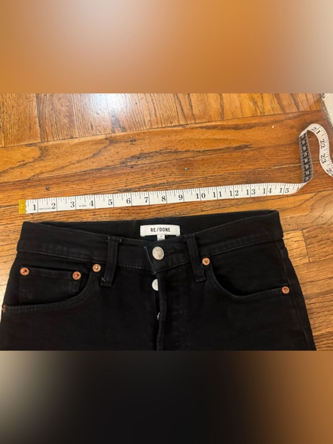 Re/Done Black High-Rise Stovepipe Jeans